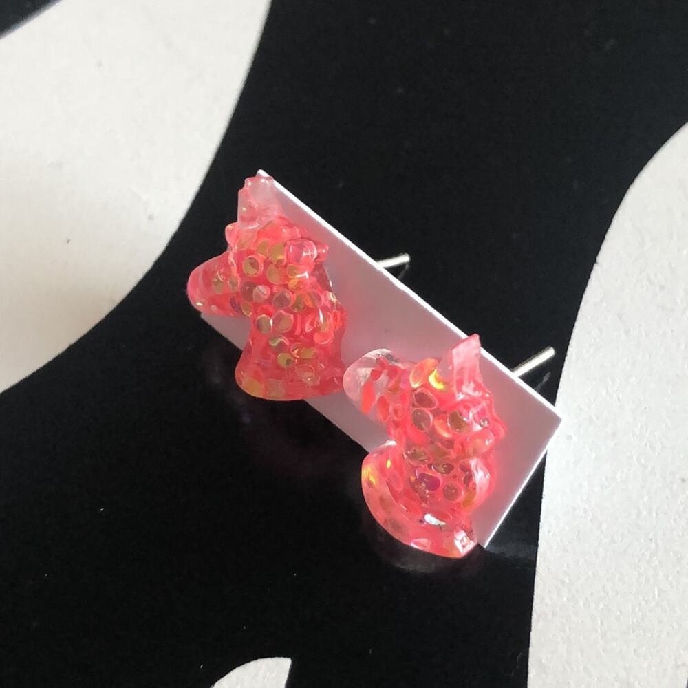 4 for $20 Pink Glitter Unicorn Stud Earrings - Picture 2 of 4